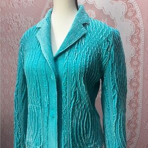 Great Cavalier Textured Velvet Turquoise Jacket – PS